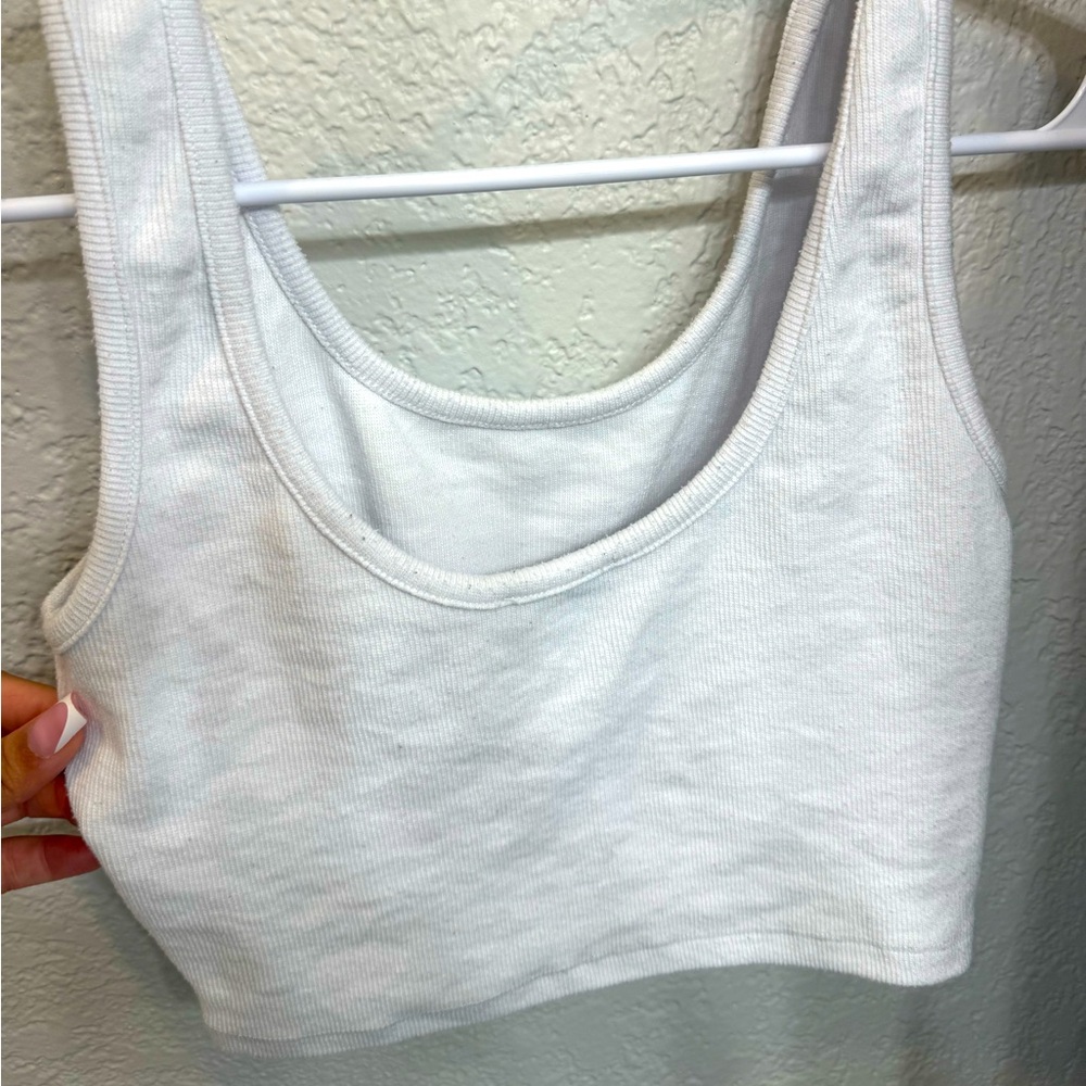White Ribbed Tank Top - Picture 3 of 7